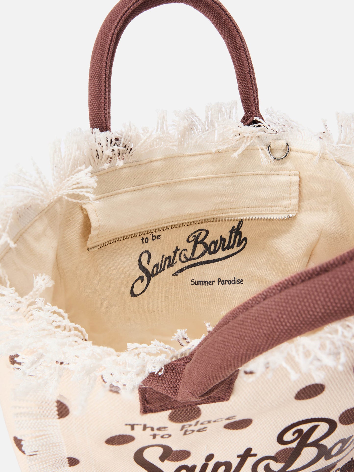 Borsa Colette in canvas a pois con logo ricamato