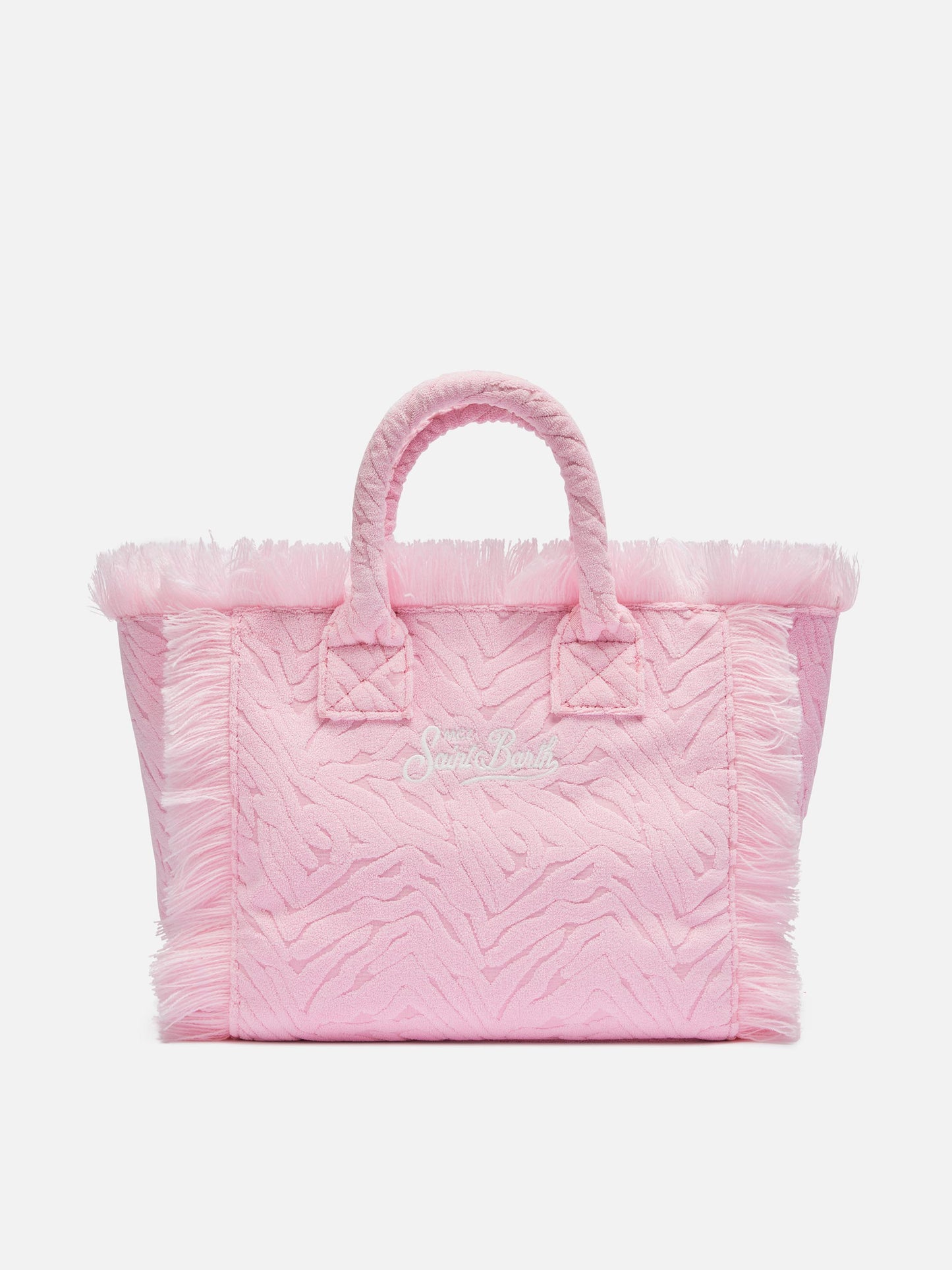 Colette Sponge pink zebra embossed terry handbag - MC2 Saint Barth