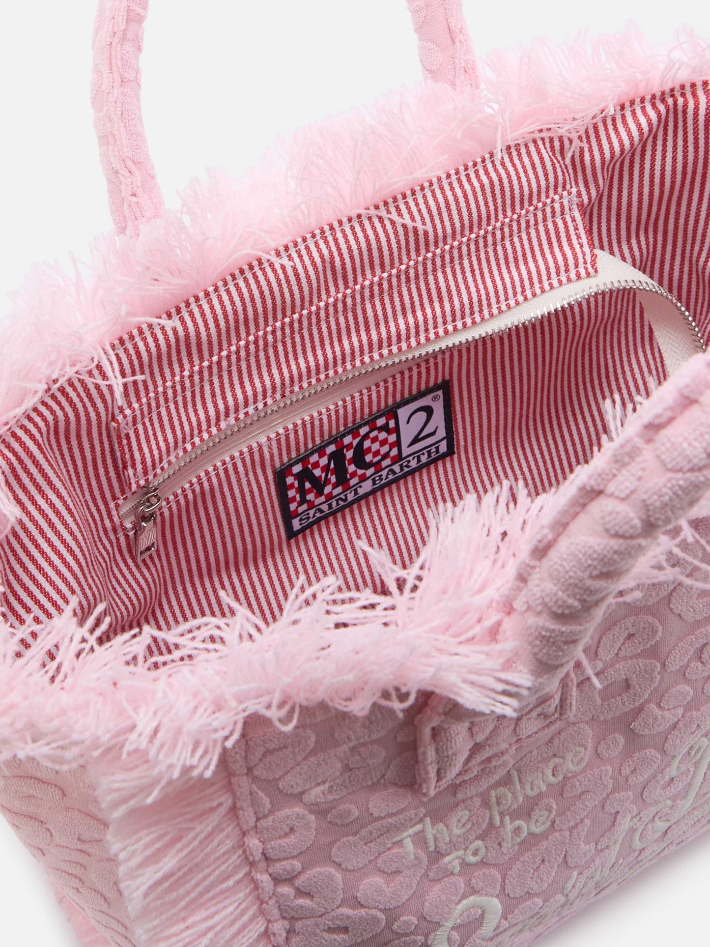 Terry effect Colette bag with raised leopard pattern