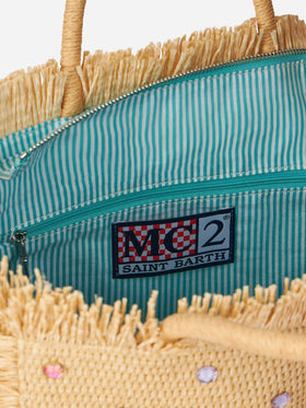 Colette Handtasche in Strohoptik mit Strassverzierung