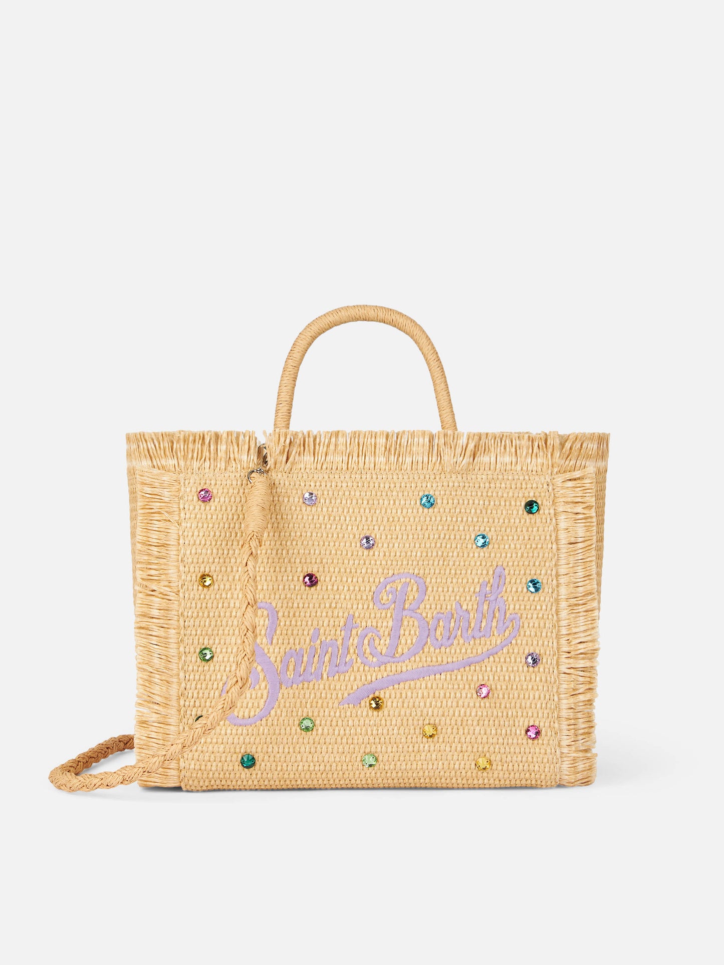 Colette Handtasche in Strohoptik mit Strassverzierung