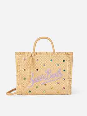 Colette Handtasche in Strohoptik mit Strassverzierung