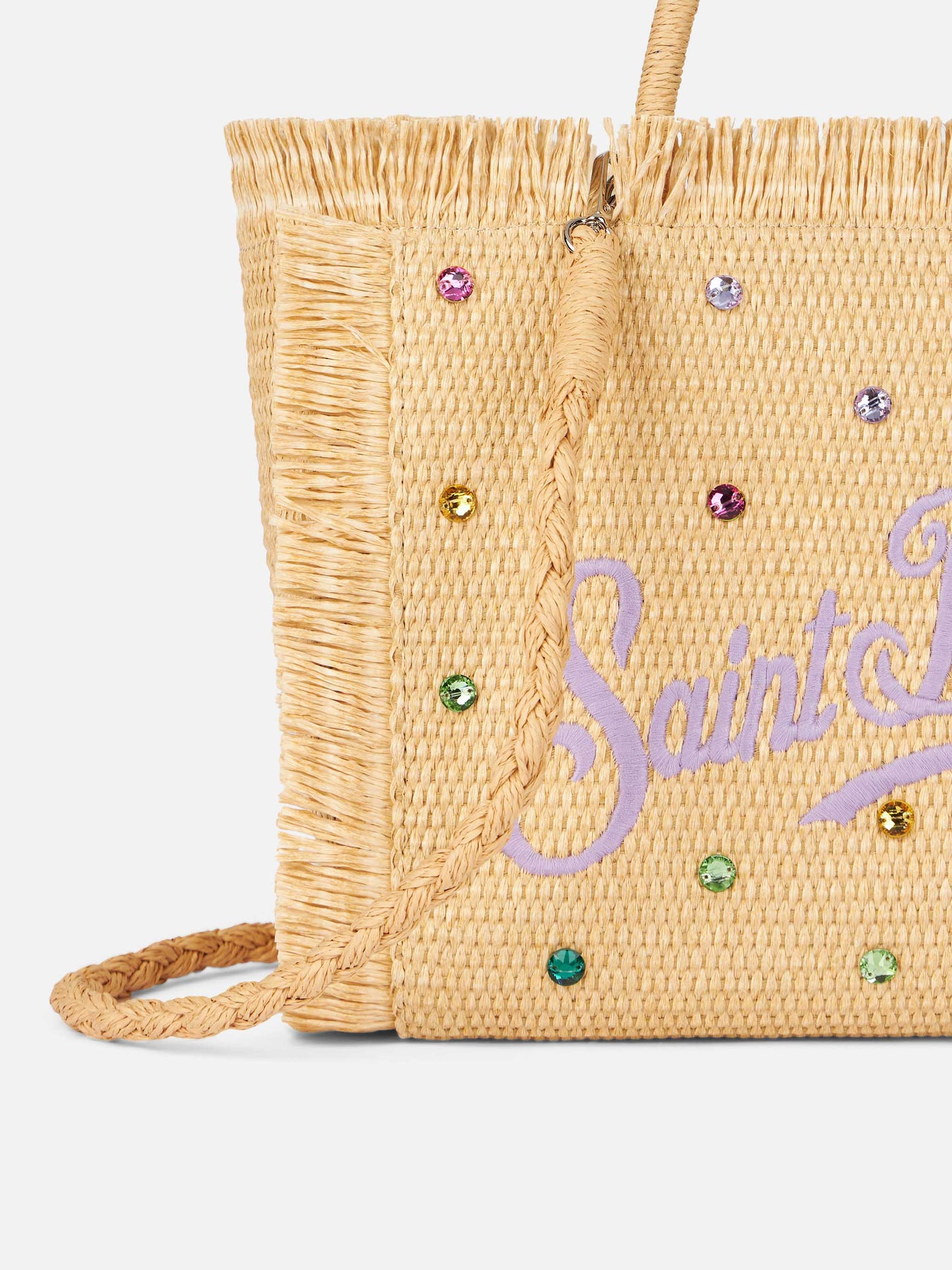 Colette Handtasche in Strohoptik mit Strassverzierung