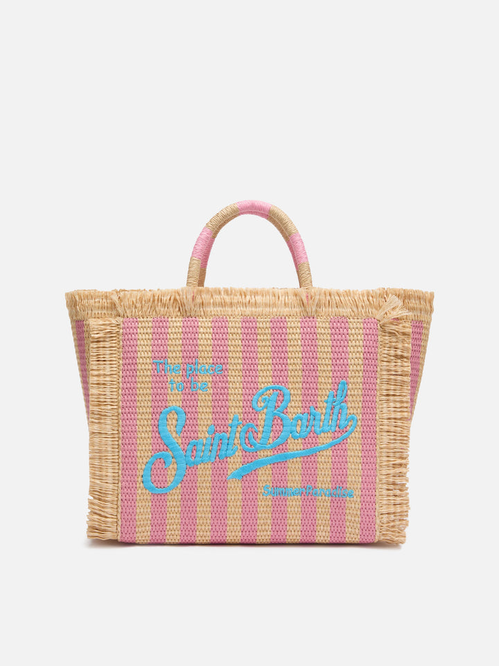 Borsa Colette effetto paglia con stampa a righe