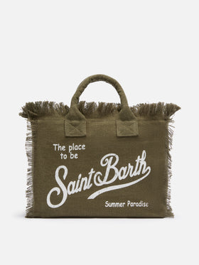 Borsa Colette in 100% LINO verde militare