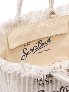 Colette linen handbag with striped print - MC2 Saint Barth