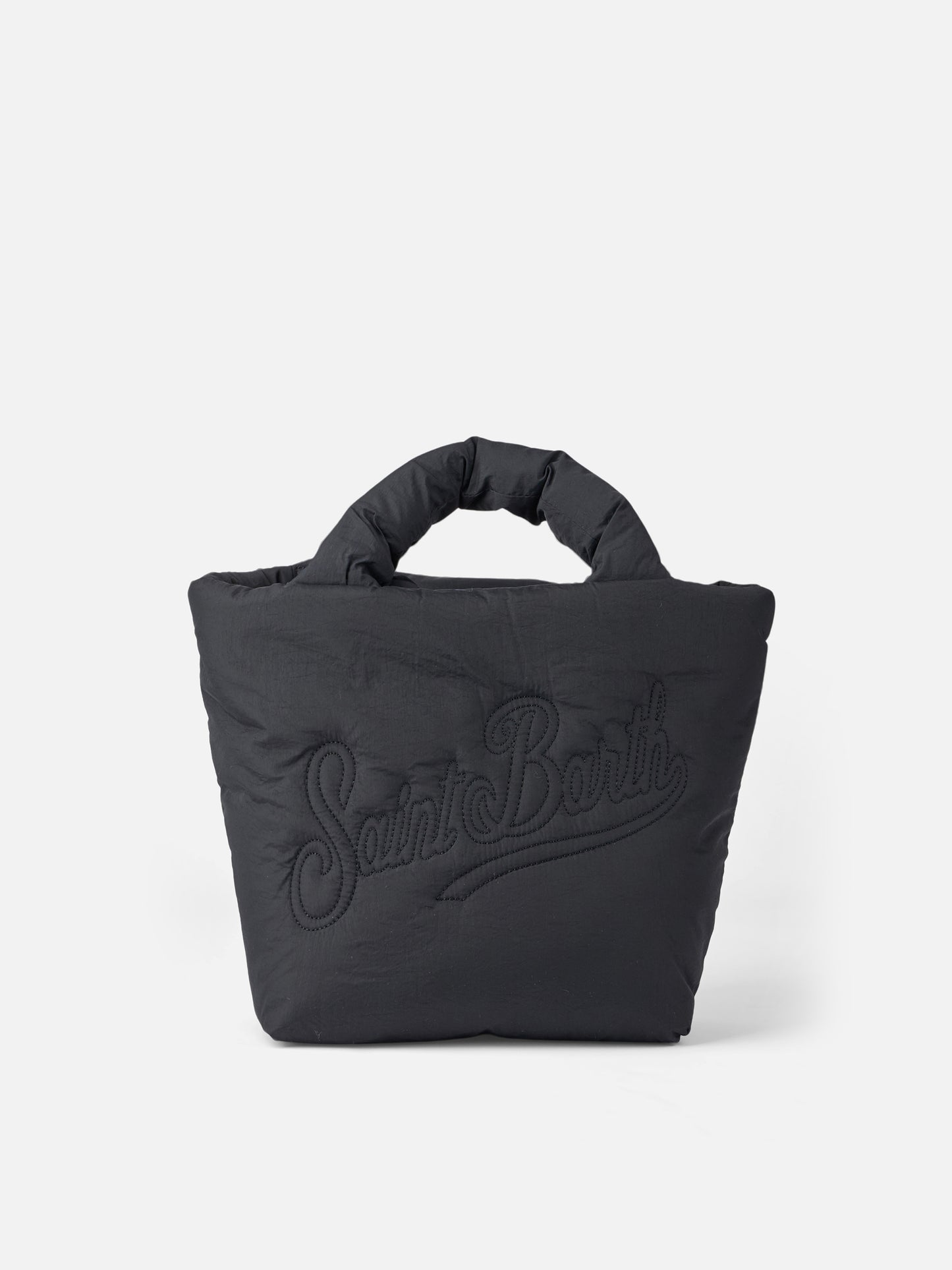 Colette Puffer black handbag with shoulder strap - MC2 Saint Barth