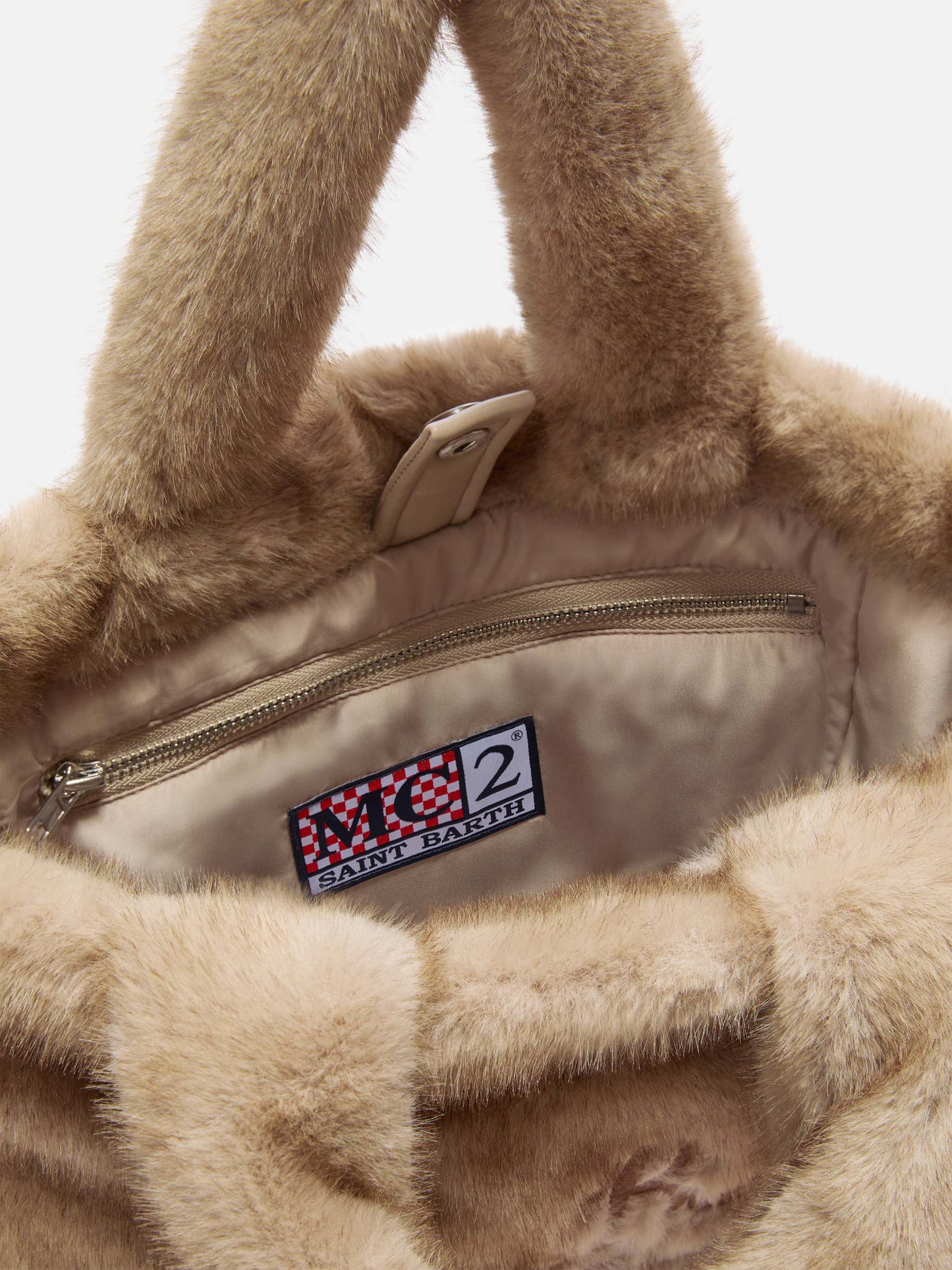 Bolso de mano Colette Soft en pelo sintético beige