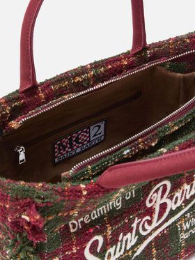 Colette Tweed Handbag in bordeaux check wool blend