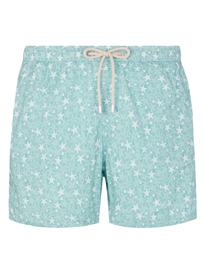 Comfort Light Badeshorts mit tropischem Muschel-Print