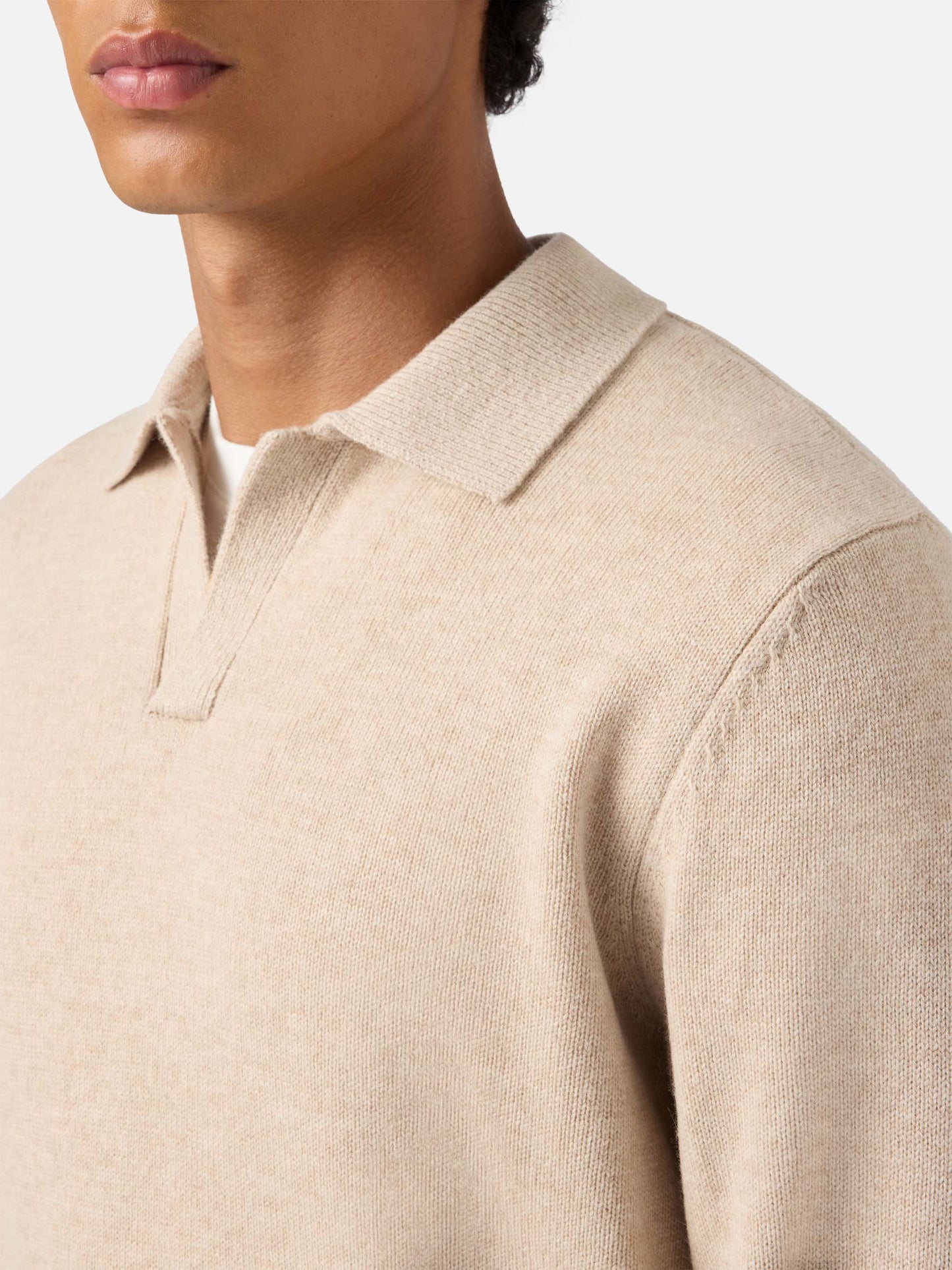 Polo in maglia Covent in lana beige
