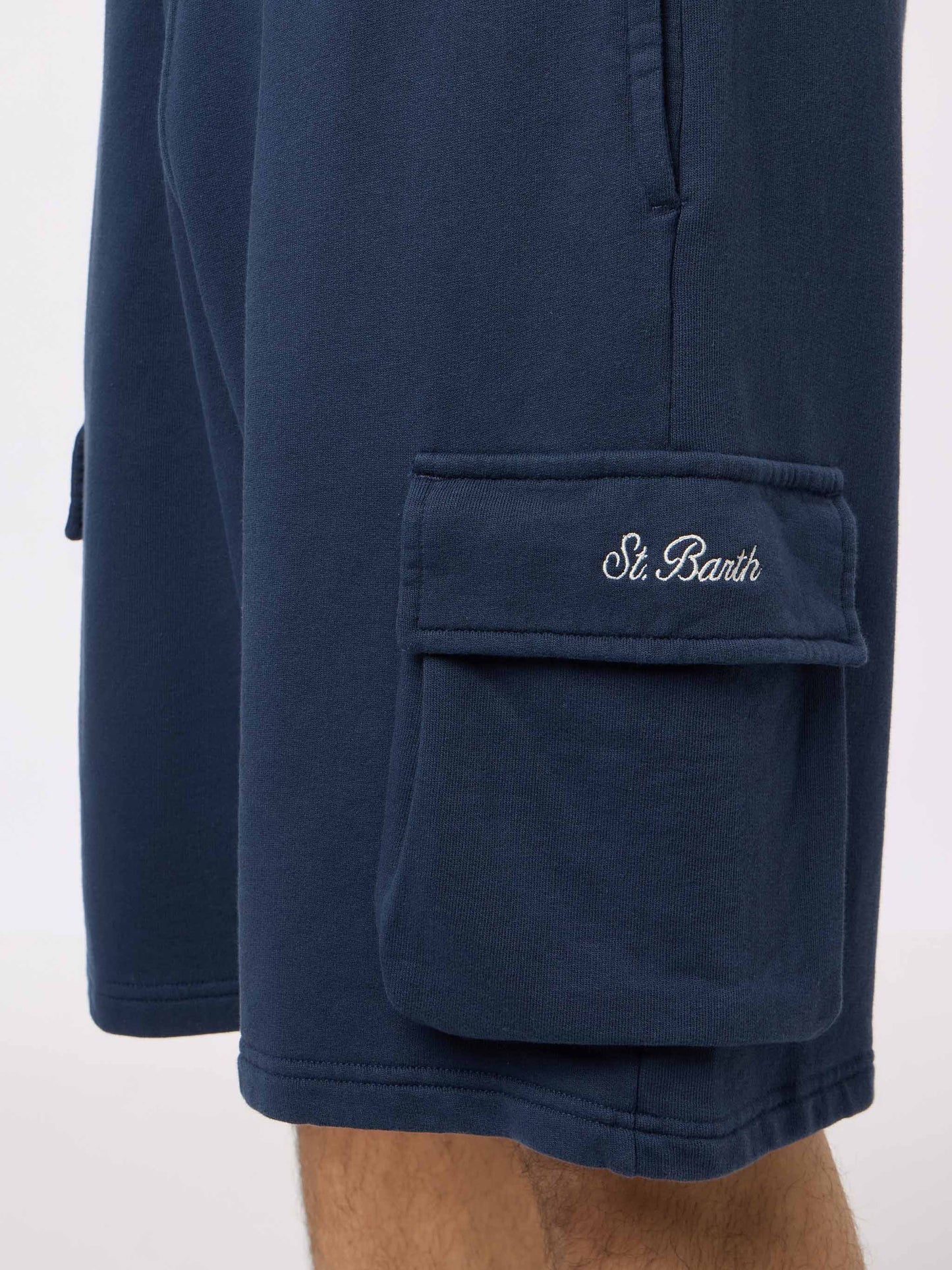 Man navy blue cargo short pants Cargy - MC2 Saint Barth