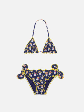 Mädchen-Triangel-Bikini mit Estathé-Print | Estathé® Sonderedition