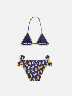 Mädchen-Triangel-Bikini mit Estathé-Print | Estathé® Sonderedition