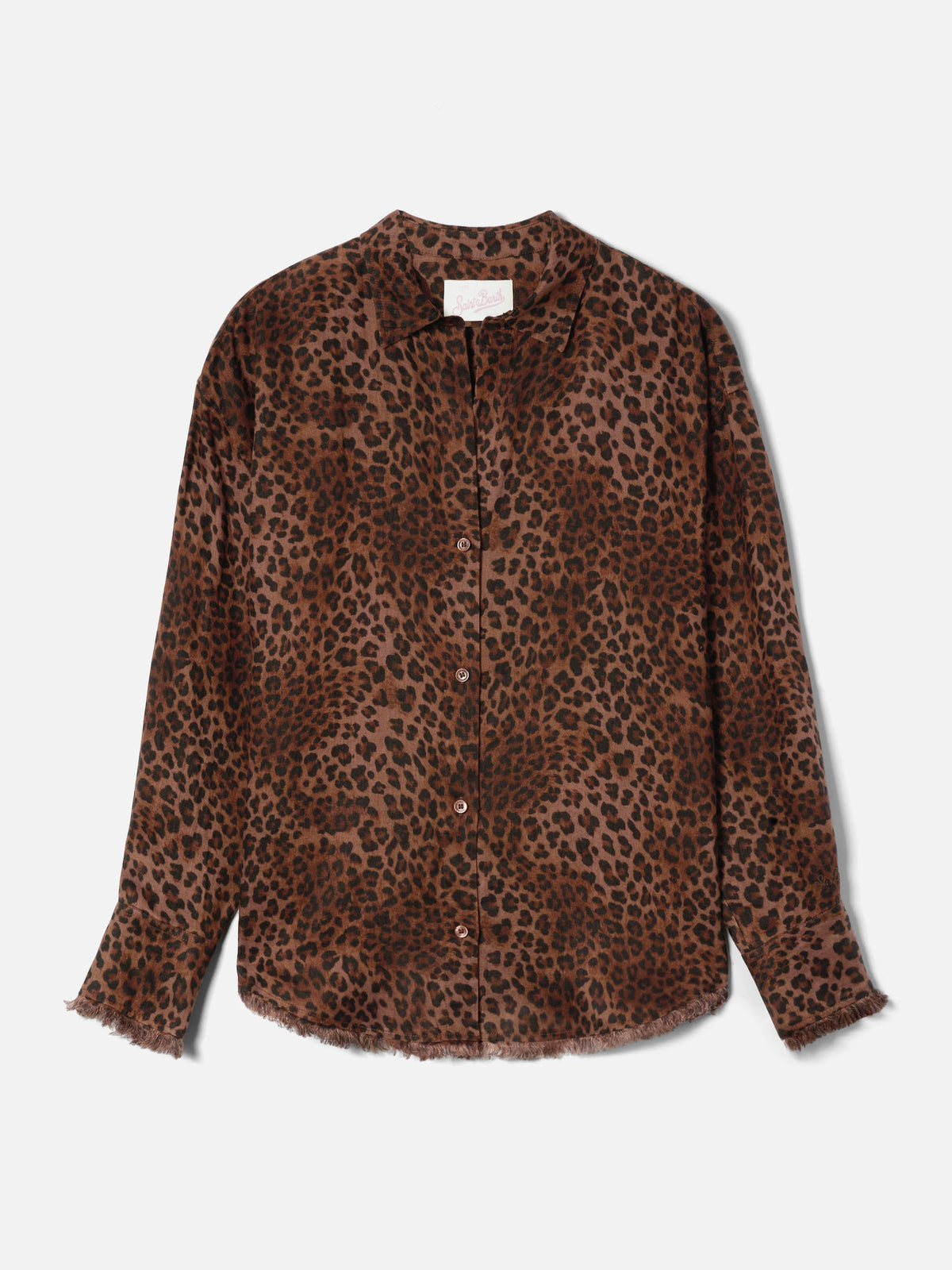Camisa de lino Cristal con estampado de leopardo