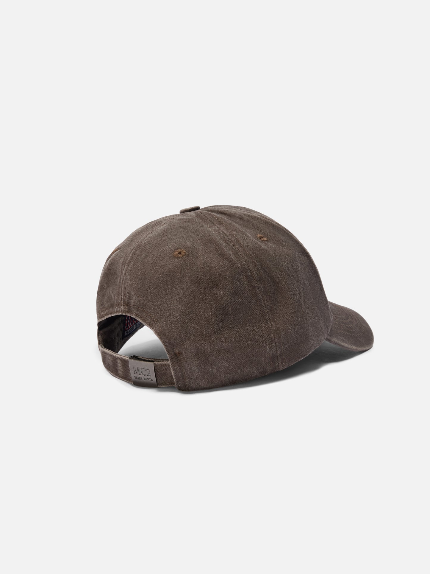 Davis-Baseballkappe in Braun mit St.-Barth-Stickerei