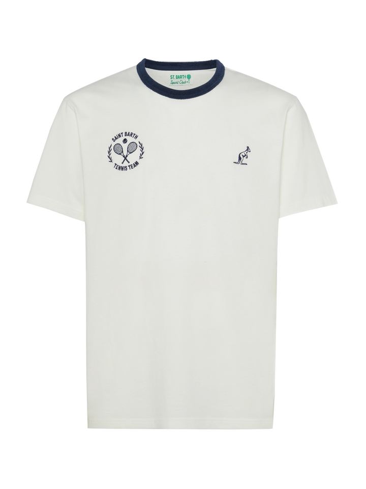 Weißes Baumwoll-T-Shirt Dover mit australischer Stickerei | AUSTRALIAN BRAND SPECIAL EDITION