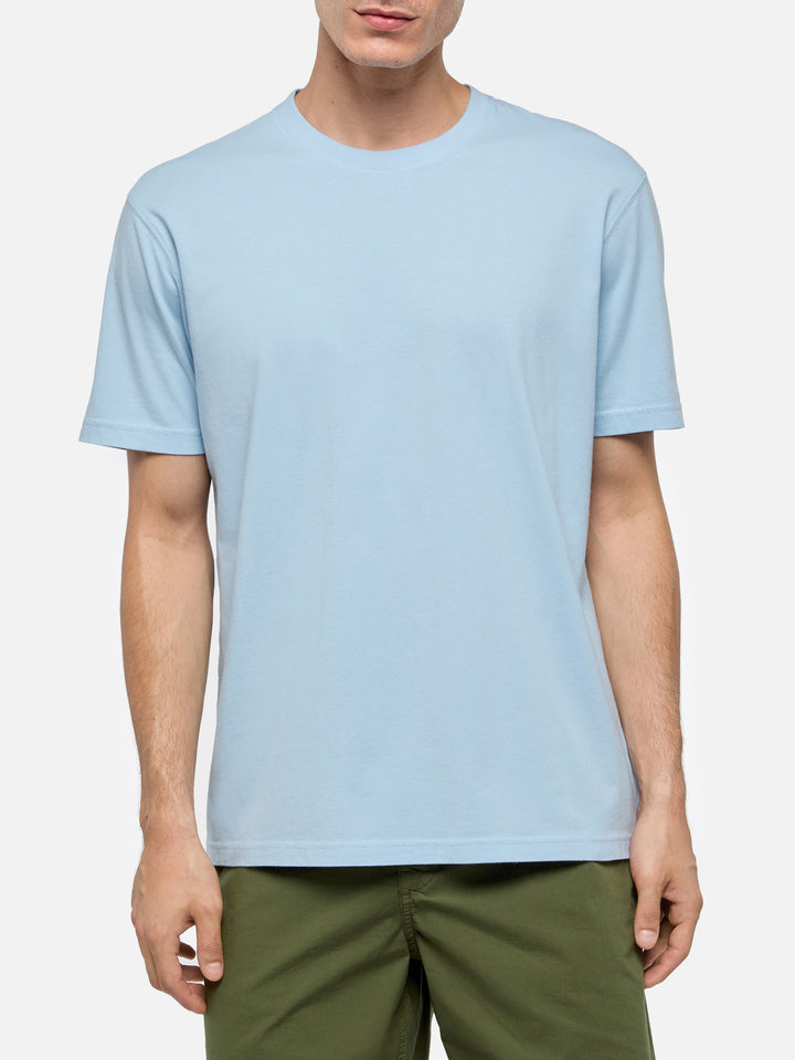 Hellblaues Baumwolljersey-T-Shirt Dover mit St. Barth-Stickerei
