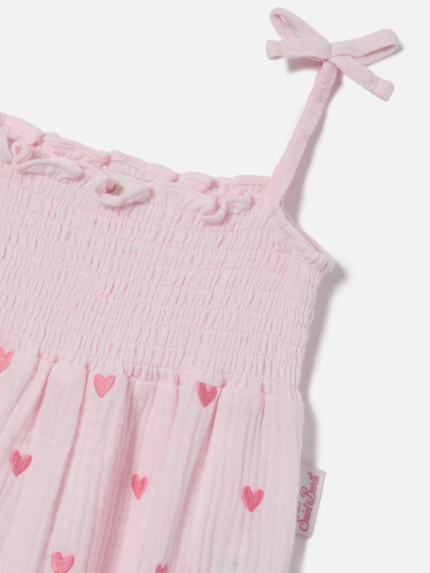 Combishort Dudu en pur coton avec cœurs brodés