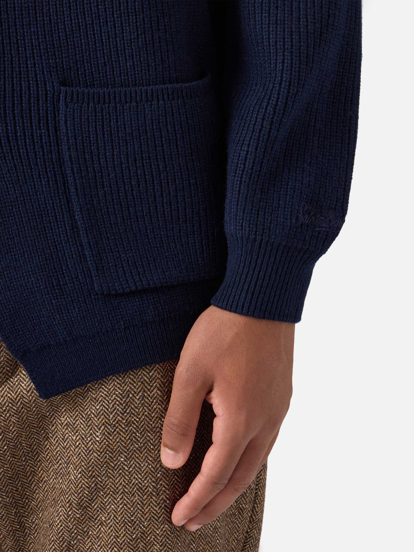 Blazer Eaton in lana blu notte