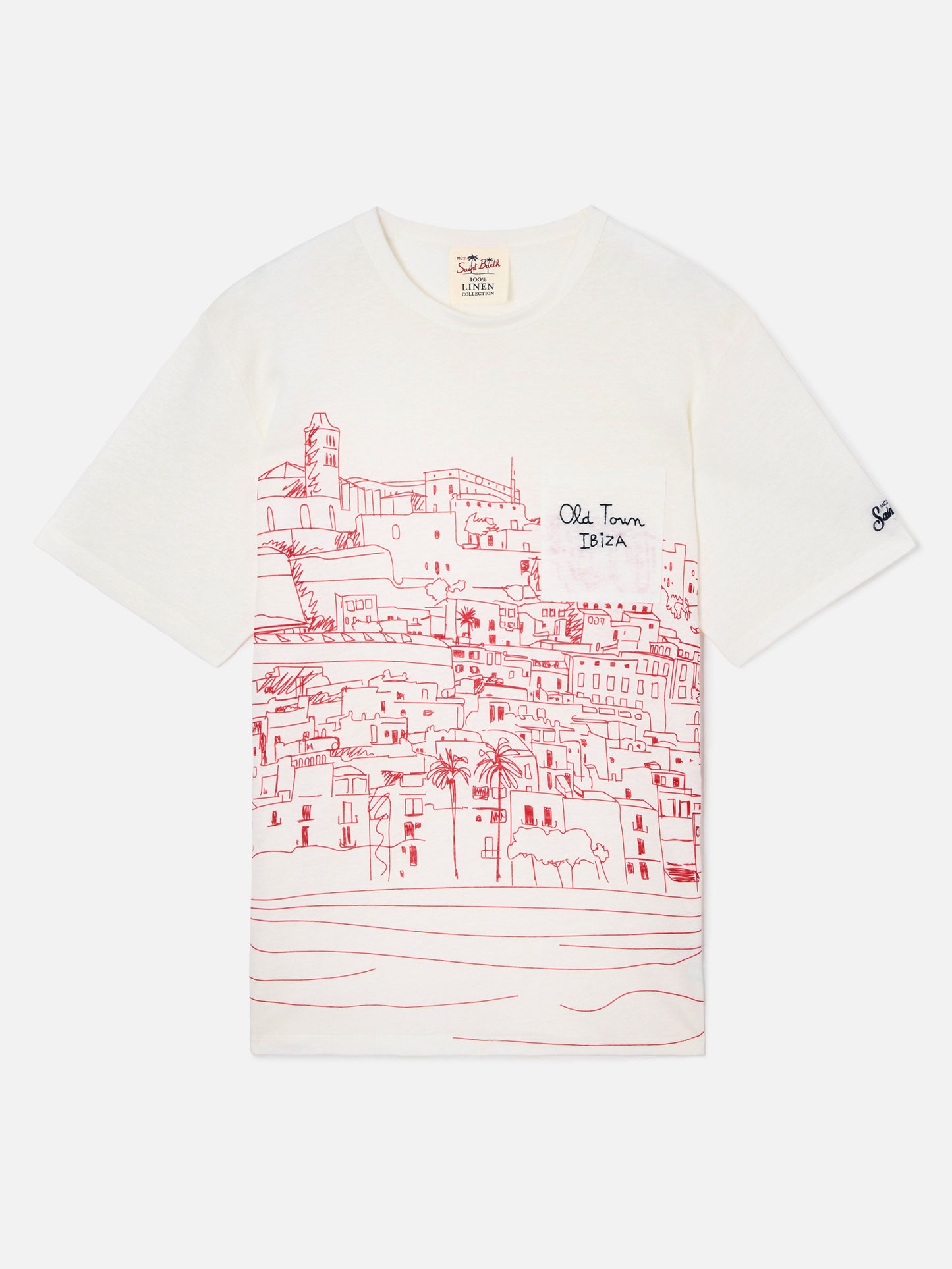 T-shirt en jersey de lin Ecstasea avec imprimé Ibiza