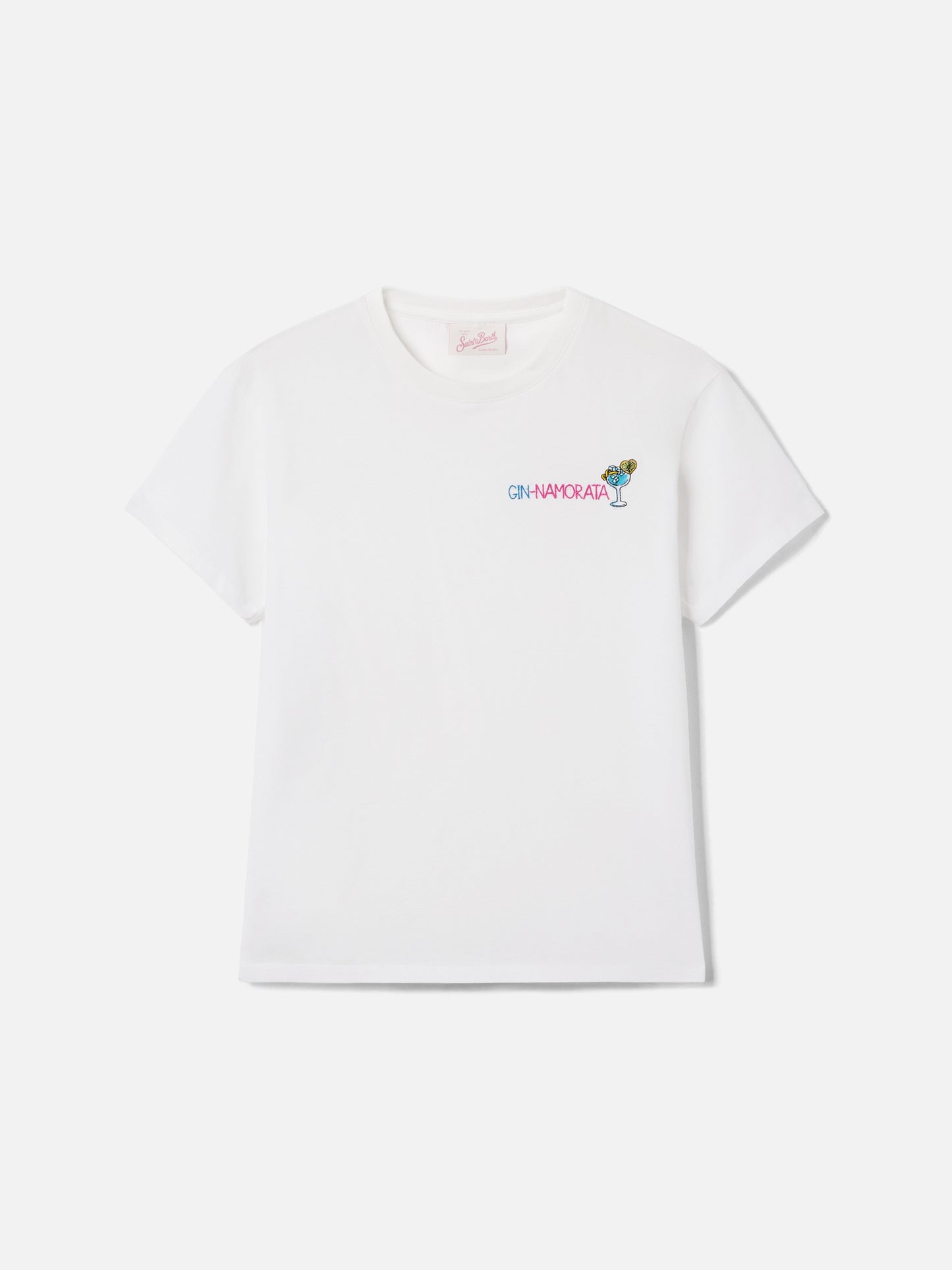 Camiseta Emilie blanca con bordado Gin-namorata