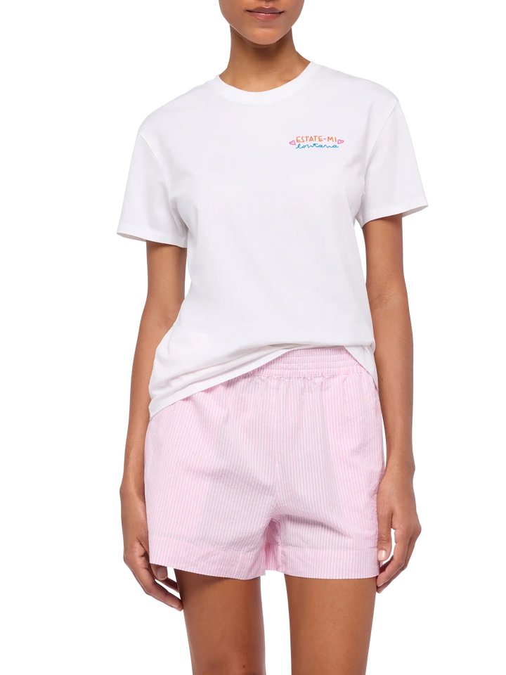 T-shirt Emilie in cotone con ricamo Estate-mi Lontana | INSULTI LUMINOSI SPECIAL EDITION