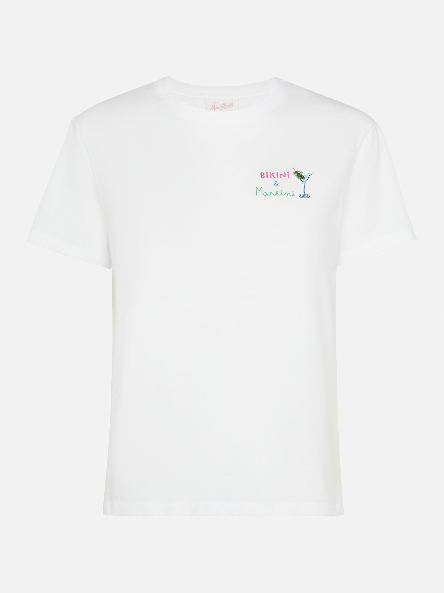 Emilie cotton t-shirt with Bikini & Martini embroidery - MC2 Saint Barth