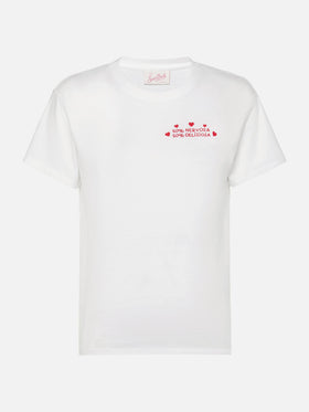 T-shirt Emilie in cotone con ricamo 50 nervosa 50 deliziosa