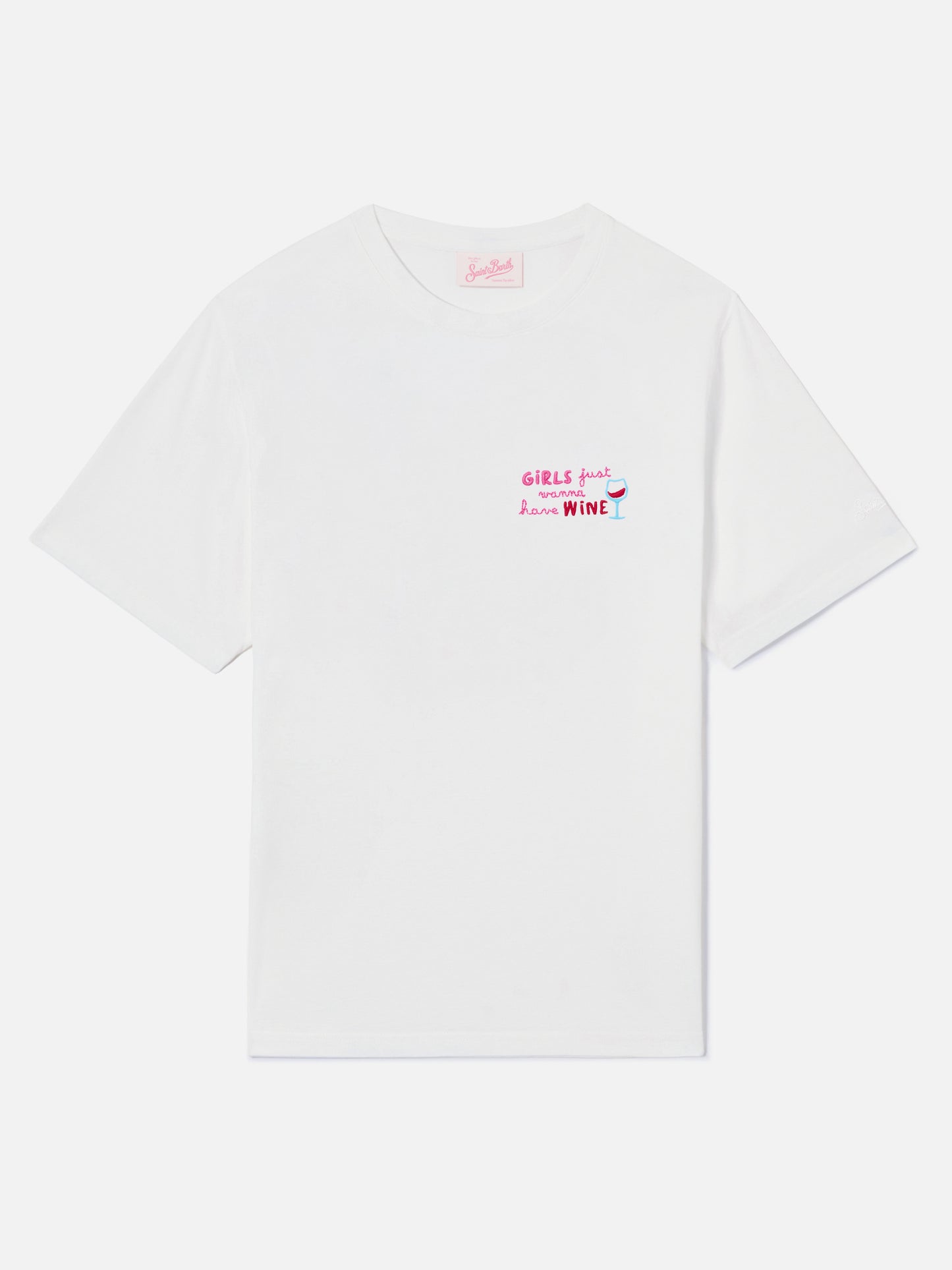Camiseta Emilie blanca con bordado Girls Just Wanna Have Wine
