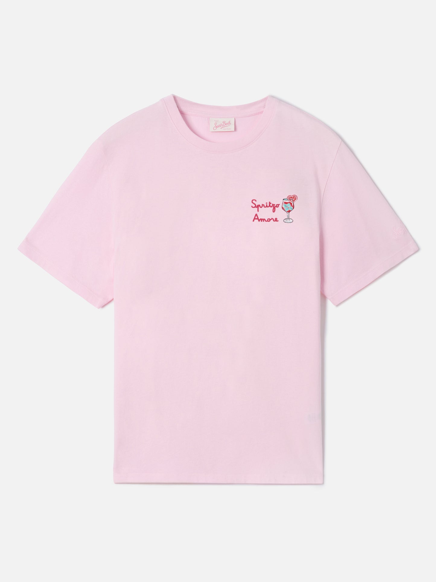 T-shirt Emilie rose avec broderie Spritzo d’Amore
