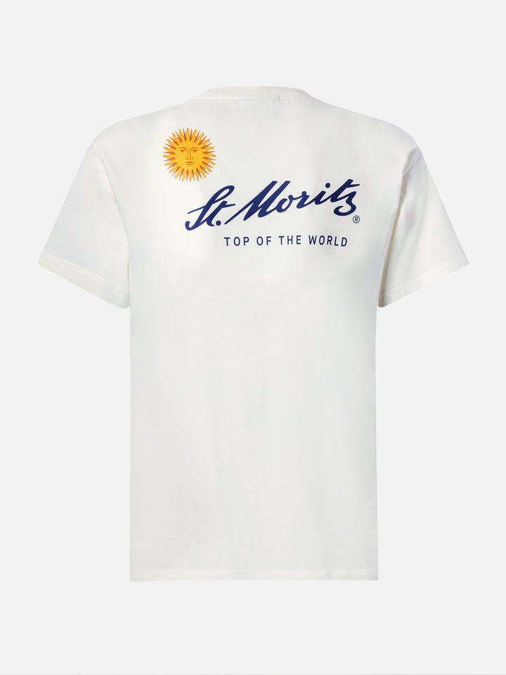 T-shirt Emilie in cotone bianco con stampa St. Moritz | ST. MORITZ TOP OF THE WORLD SPECIAL EDITION