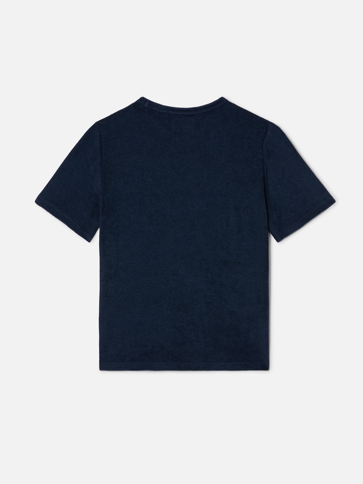 Camiseta Gary Jr azul marino en tejido con efecto rizo con logo bordado
