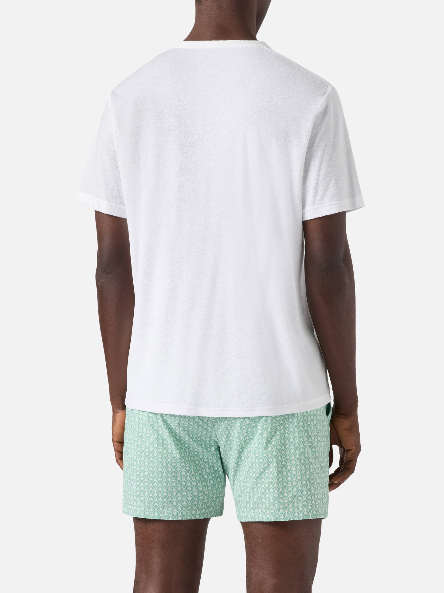 T-shirt Gary in cotone effetto spugna bianca con ricamo logo