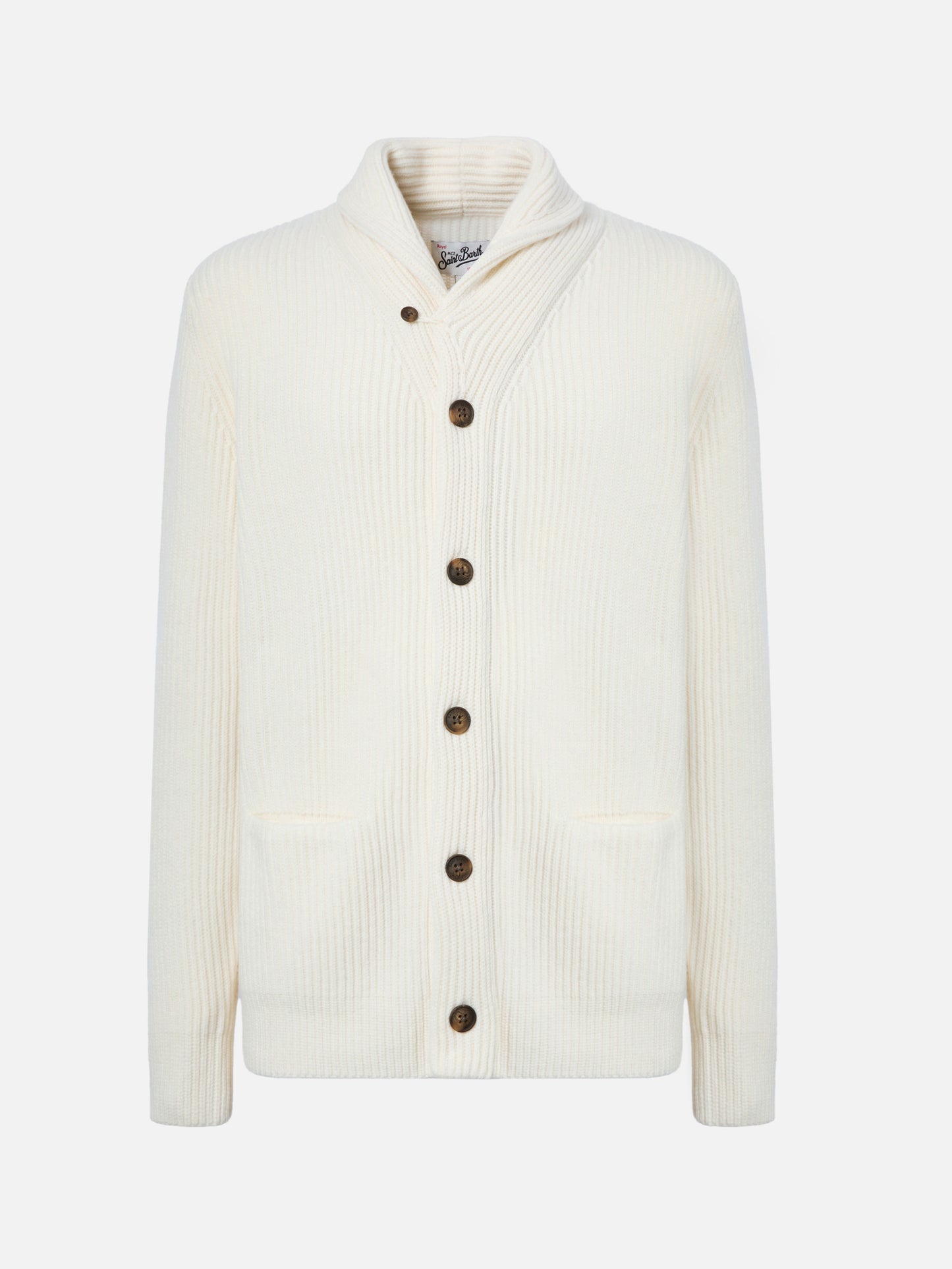 White pure-wool cardigan Glasgow