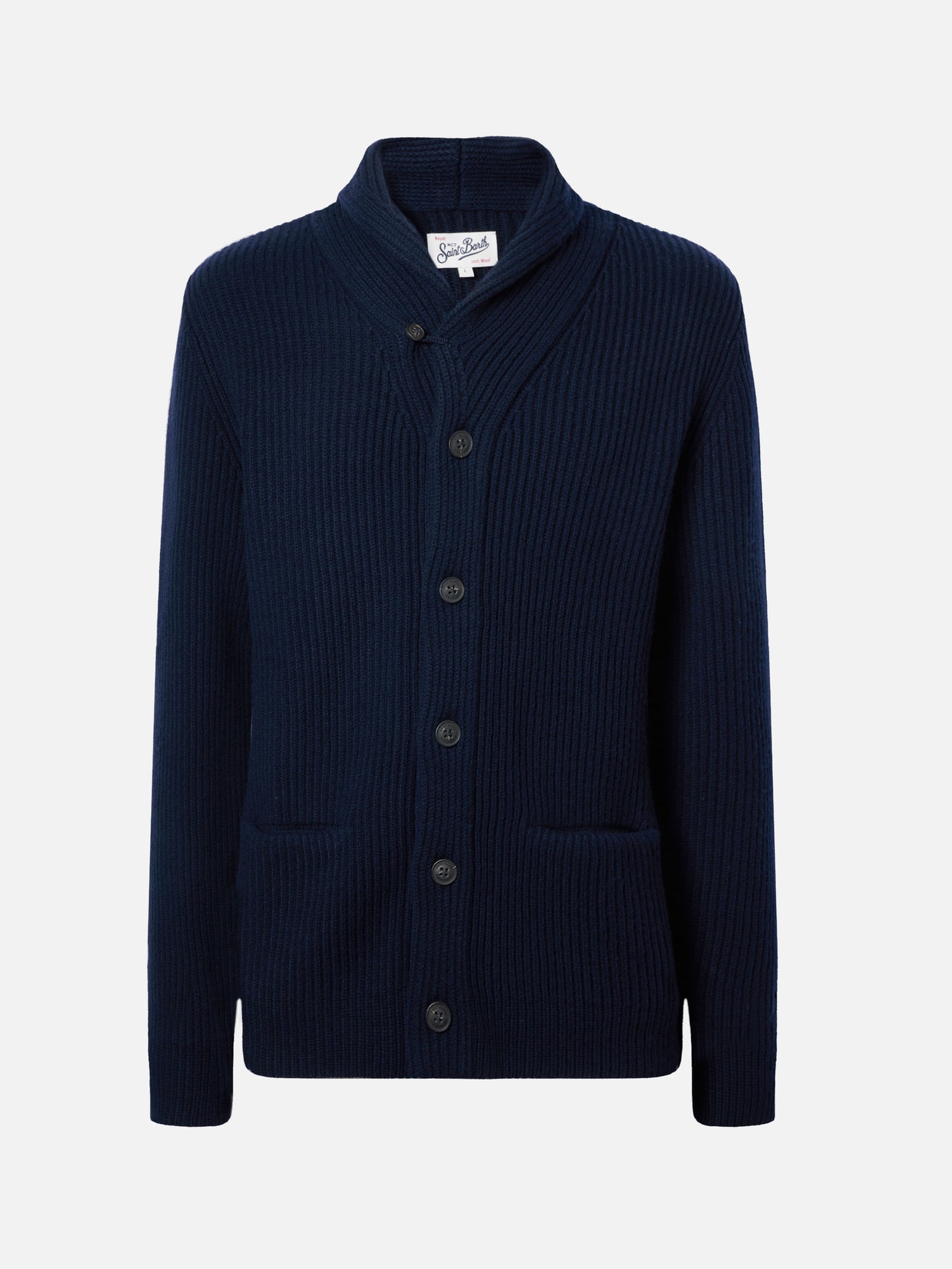 Navy blue pure-wool cardigan Glasgow