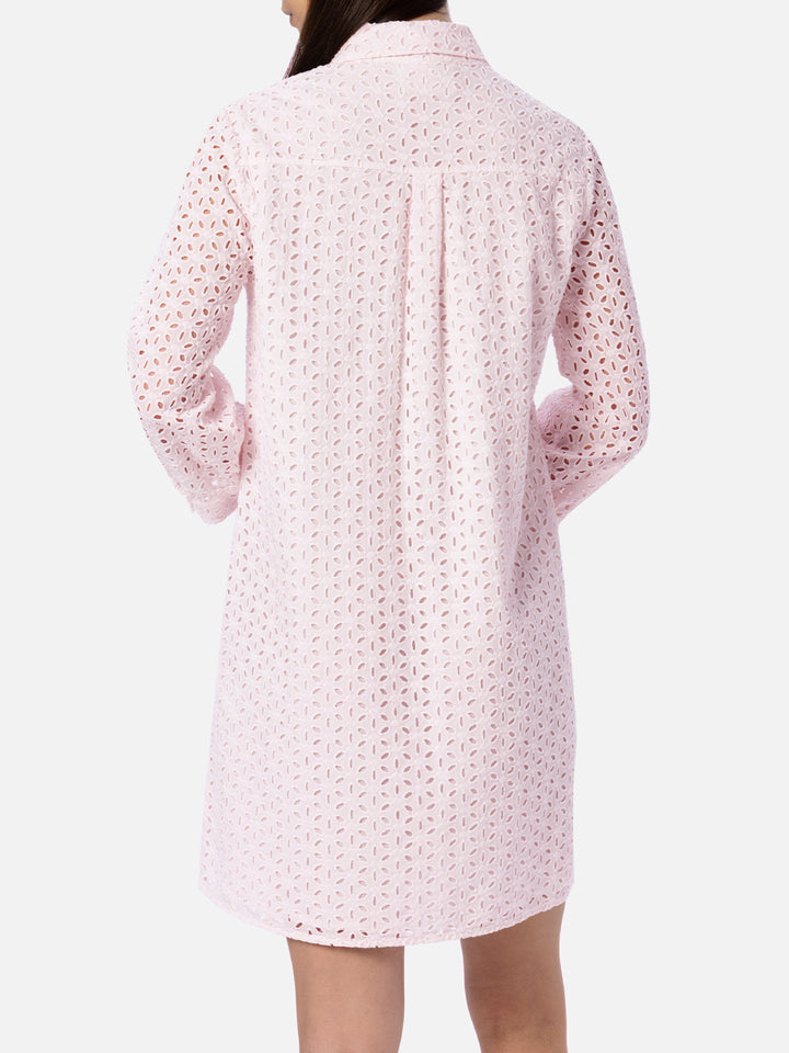 Woman pink Sangallo shirt mini dress - MC2 Saint Barth