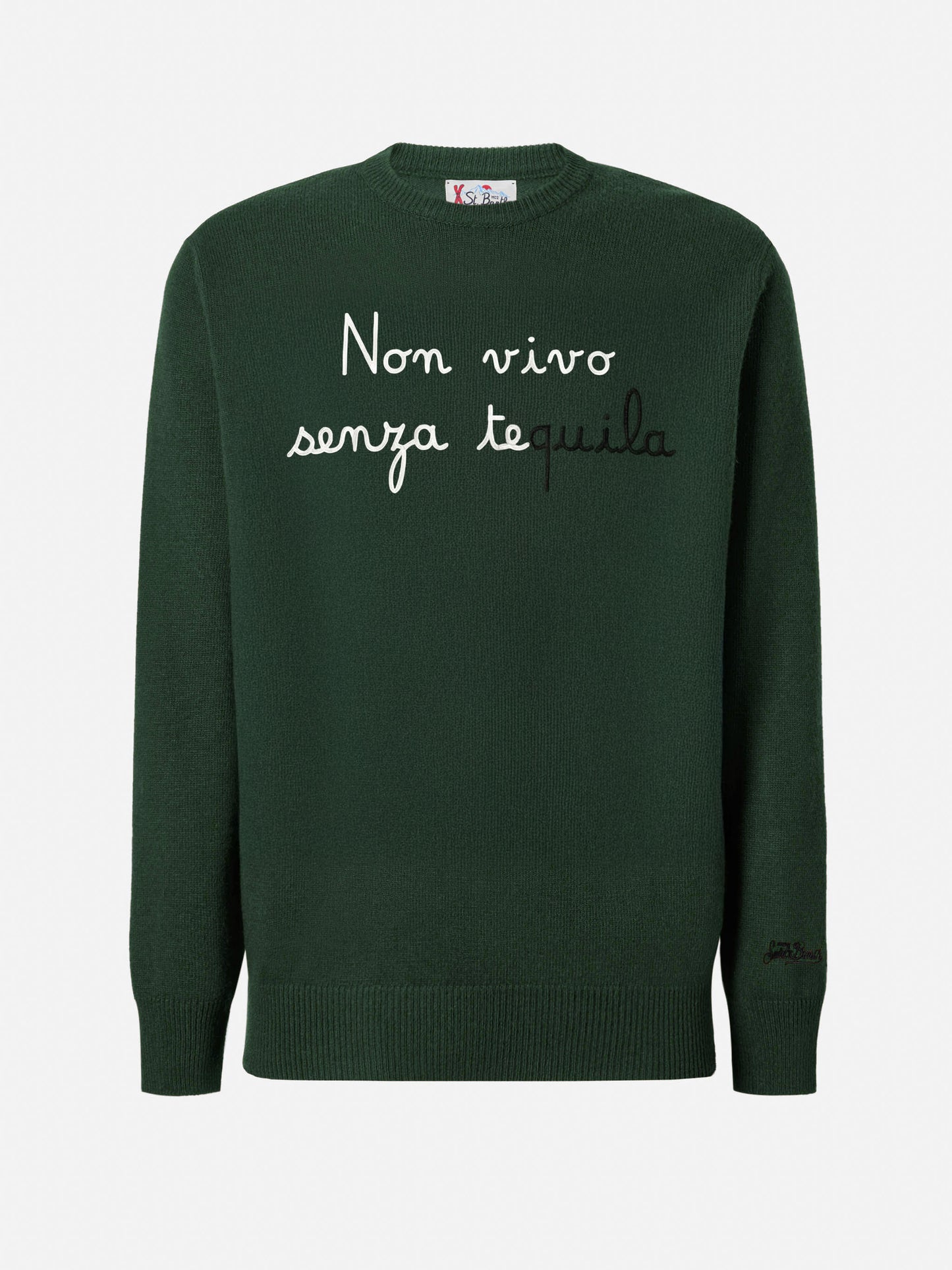 Maglione Heron verde Non vivo senza tequila