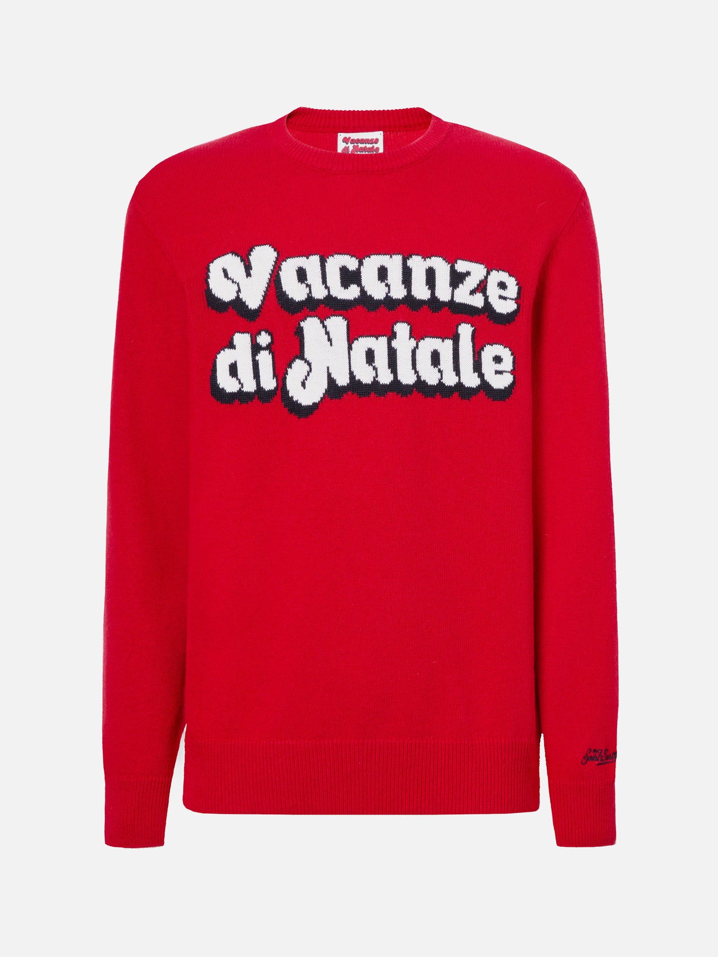 Roter Pullover Heron mit Vacanze di Natale-Jacquard | VACANZE DI NATALE SONDERAUSGABE