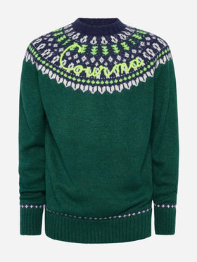 Alpaca sweater Heron Nordic Soft with fair isle jacquard and Courma embroidery - MC2 Saint Barth