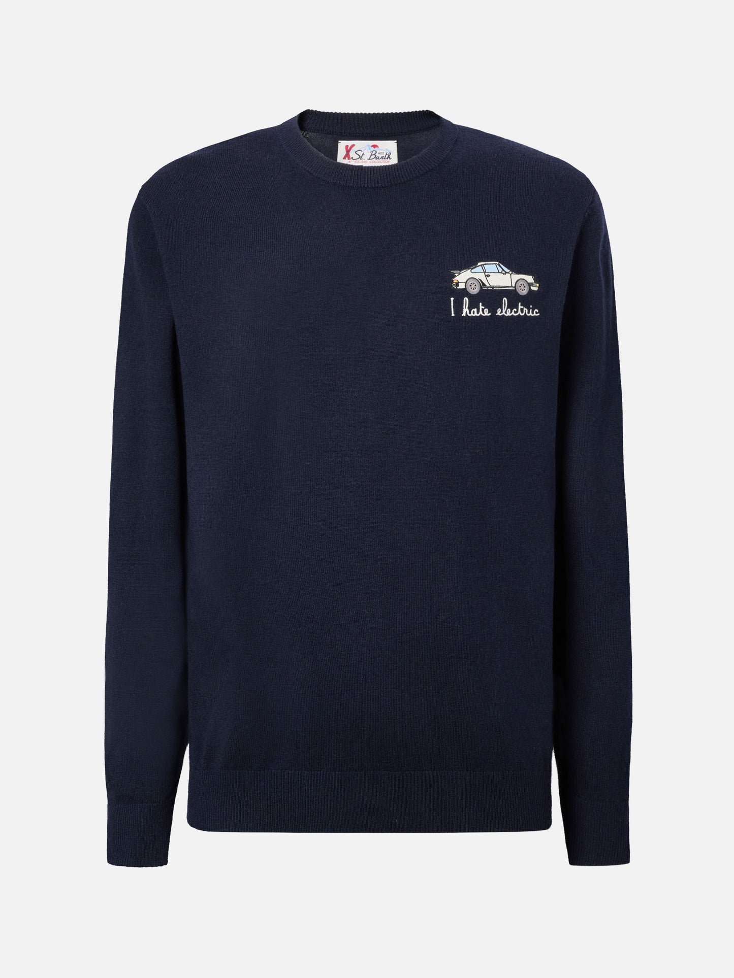 Maglione a girocollo Heron Light con ricamo I hate electric