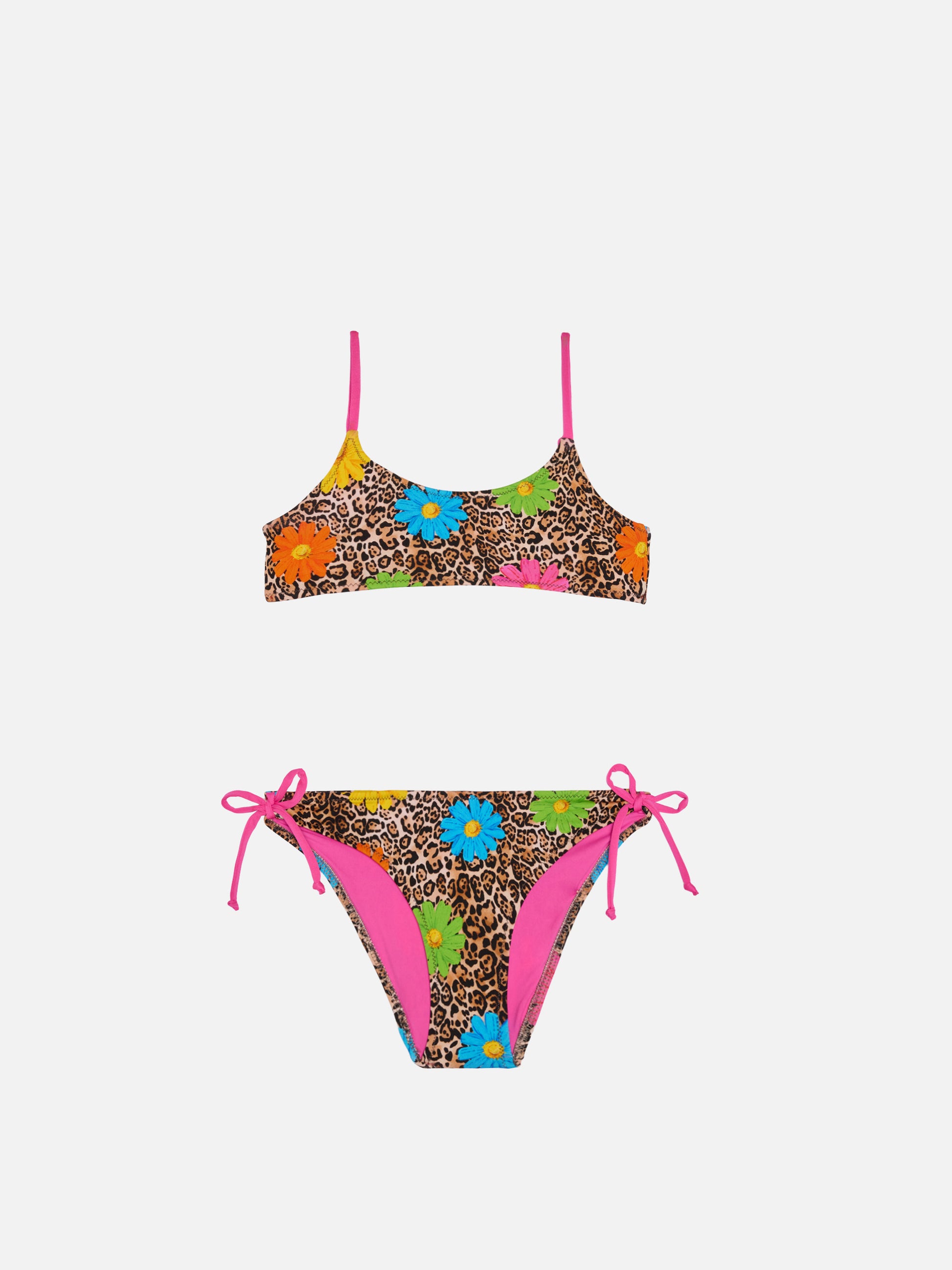 Girl bralette bikini with leopard print - MC2 Saint Barth