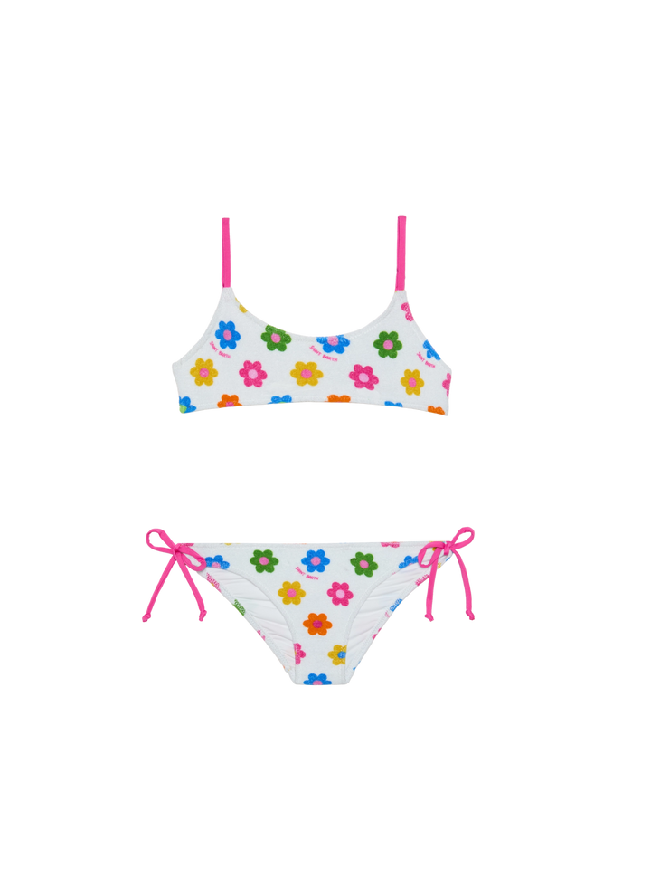 Mädchen-Bralette-Bikini mit Gänseblümchen