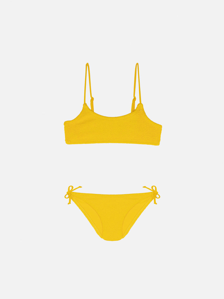 Jaiden – Gelber Crinkle-Bralette-Bikini