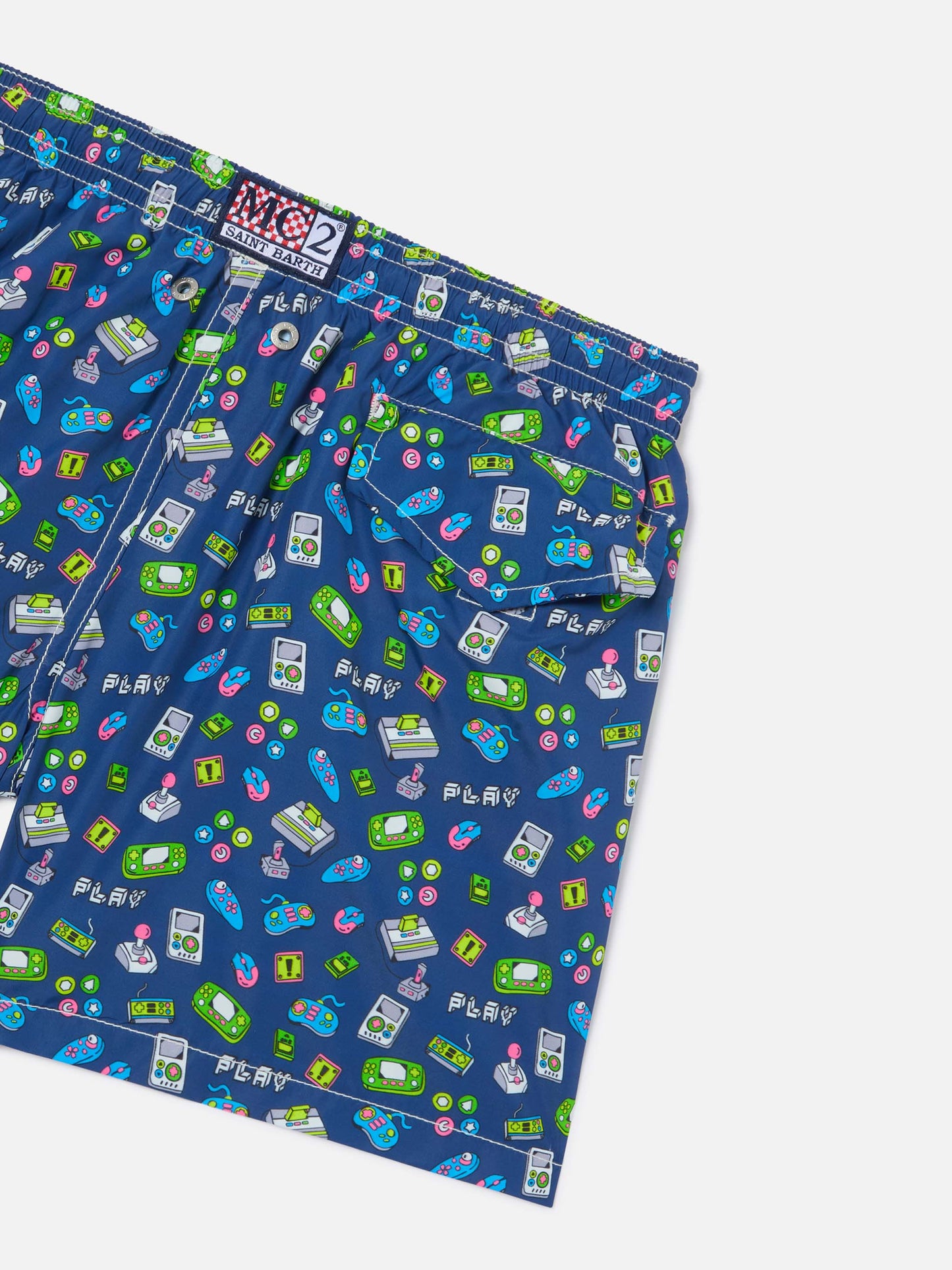 Bañador short para niño con estampado de juegos retro