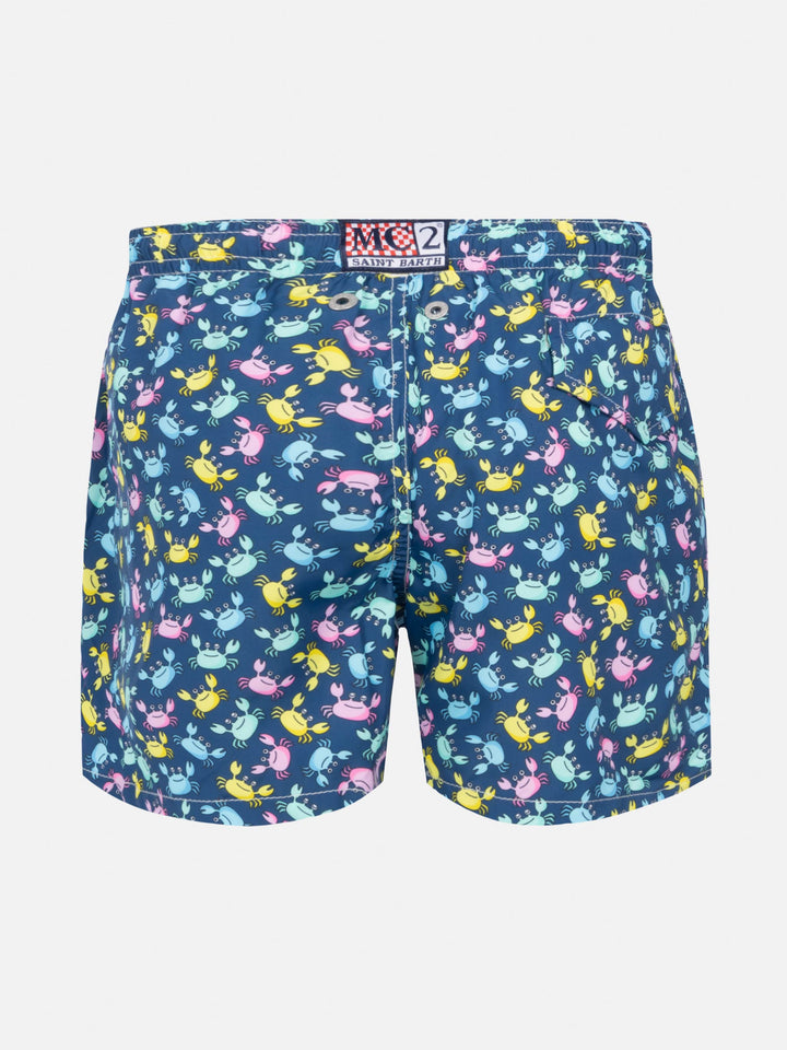 Jean Lighting lightweight fabric swim shorts with multicolor crab print - MC2 Saint Barth
