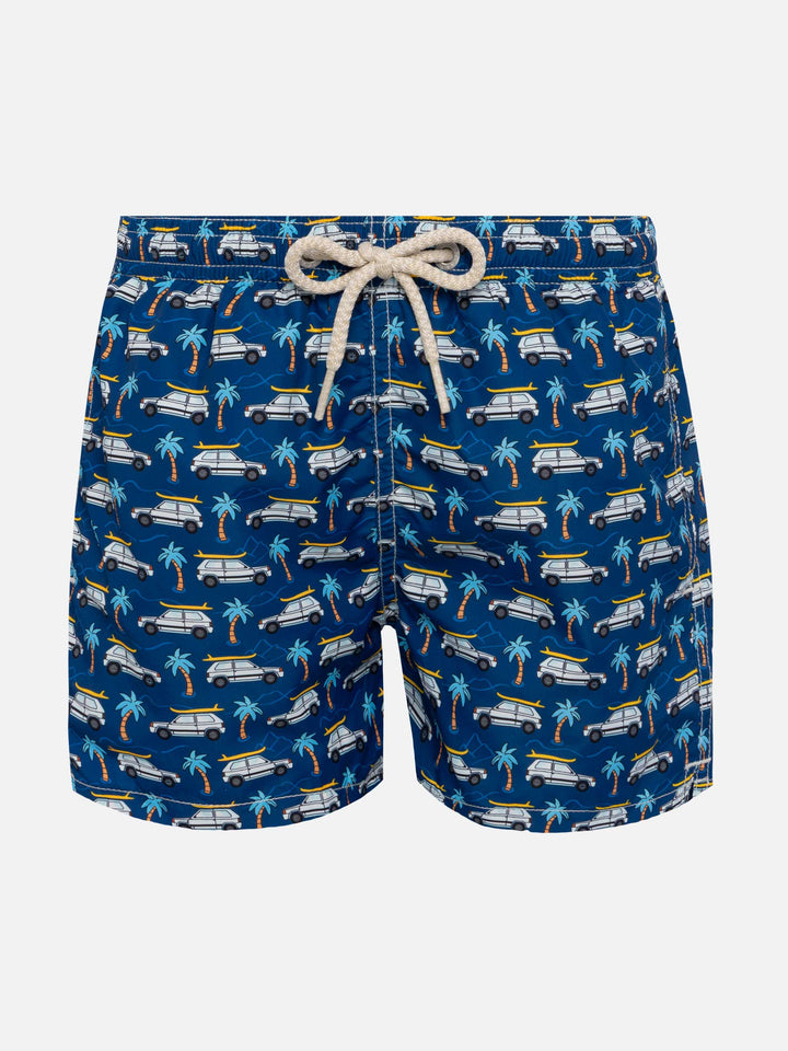 Jean Lighting lightweight fabric swim shorts with Panda car print | FIAT SPECIAL EDITION - MC2 Saint Barth
