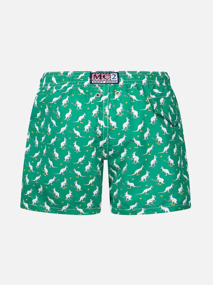 Boy lightweight fabric swim-shorts Jean Lighting with Australian brand logo print | AUSTRALIAN BRAND SPECIAL EDITION - MC2 Saint Barth