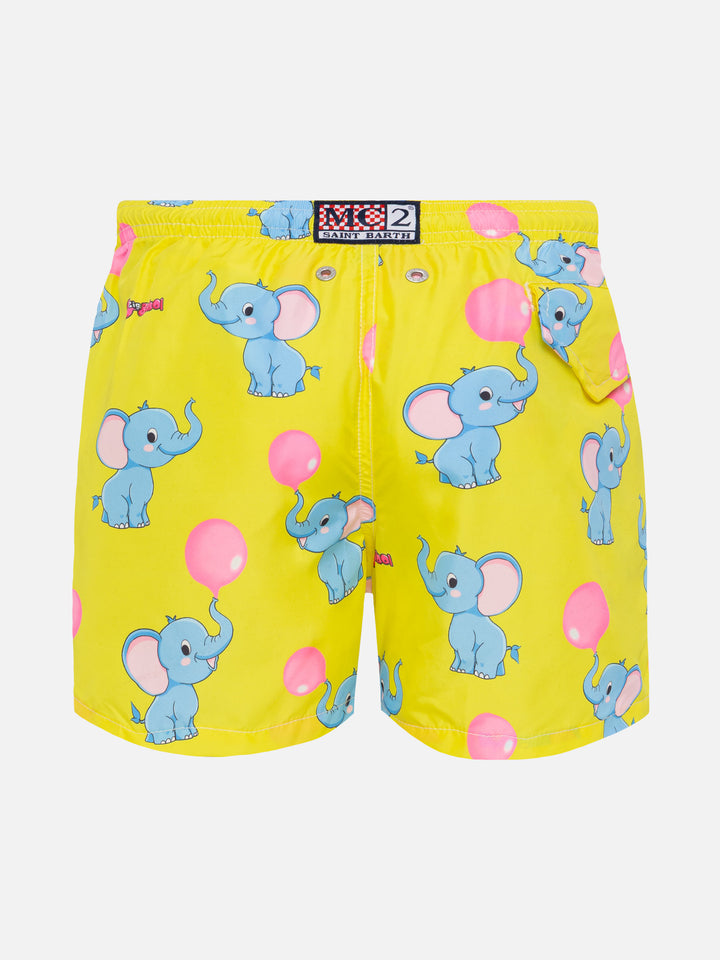 Jean Lighting lightweight fabric swim shorts with Big Babol elephant print | BIG BABOL SPECIAL EDITION - MC2 Saint Barth