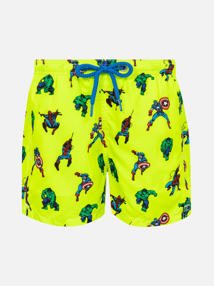 Jean Lighting lightweight fabric swim shorts with Super Heroes print | MARVEL SPECIAL EDITION - MC2 Saint Barth